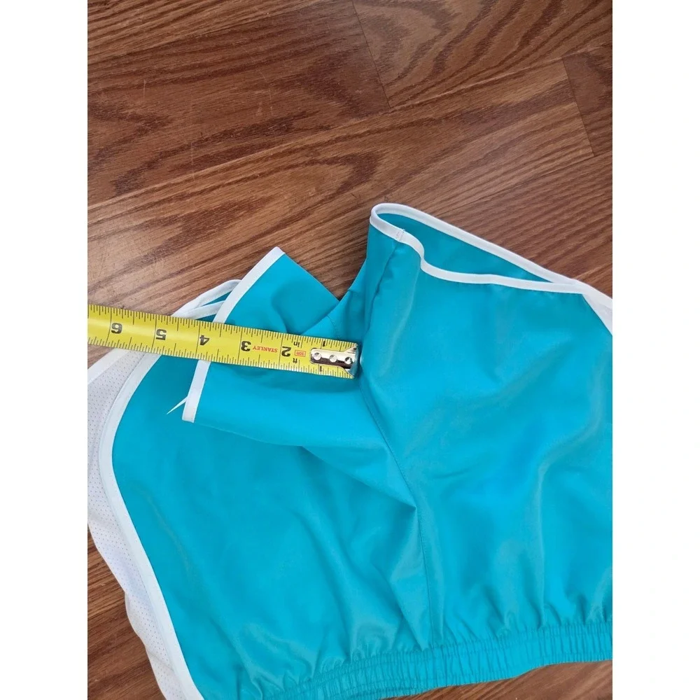 Nike Kids Girls Dry Tempo Running Shorts Teal Blue White 848276-413‎ Size L
